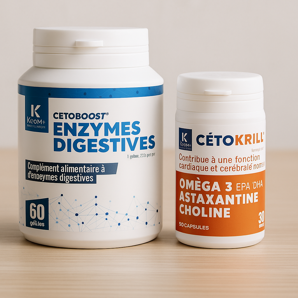 Pack Digestão & Cérebro Ativo – CETOBOOST Enzimas + CETOKRILL Omega3