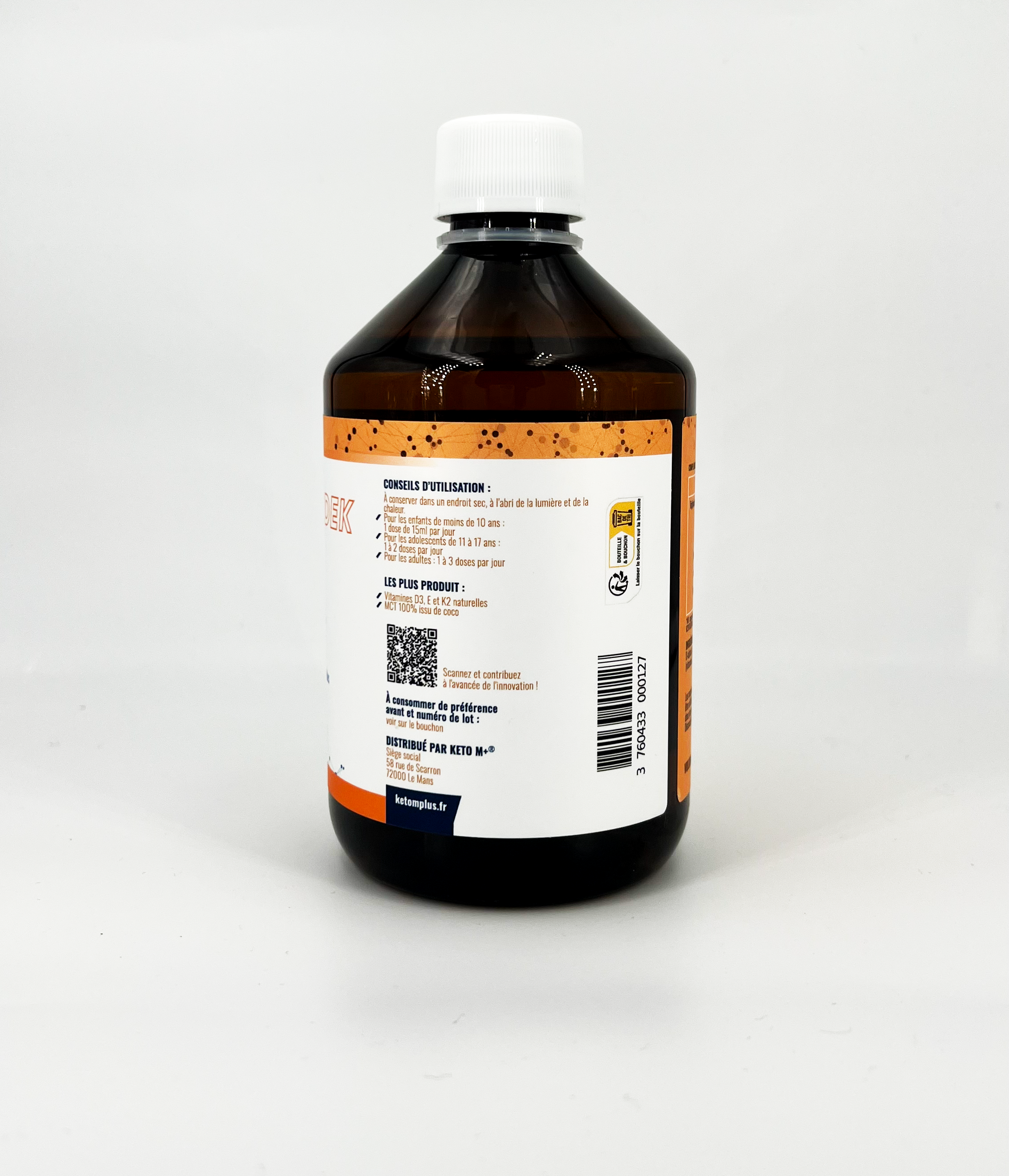 CetoMCT Huile MCT coco Premium 2-en-1 | 500ml