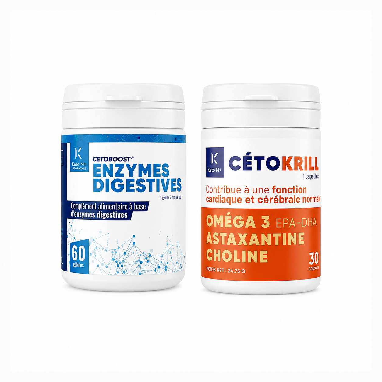 Confezione Digestione & Cervello Attivo – CETOBOOST Enzimi + CETOKRILL Omega3