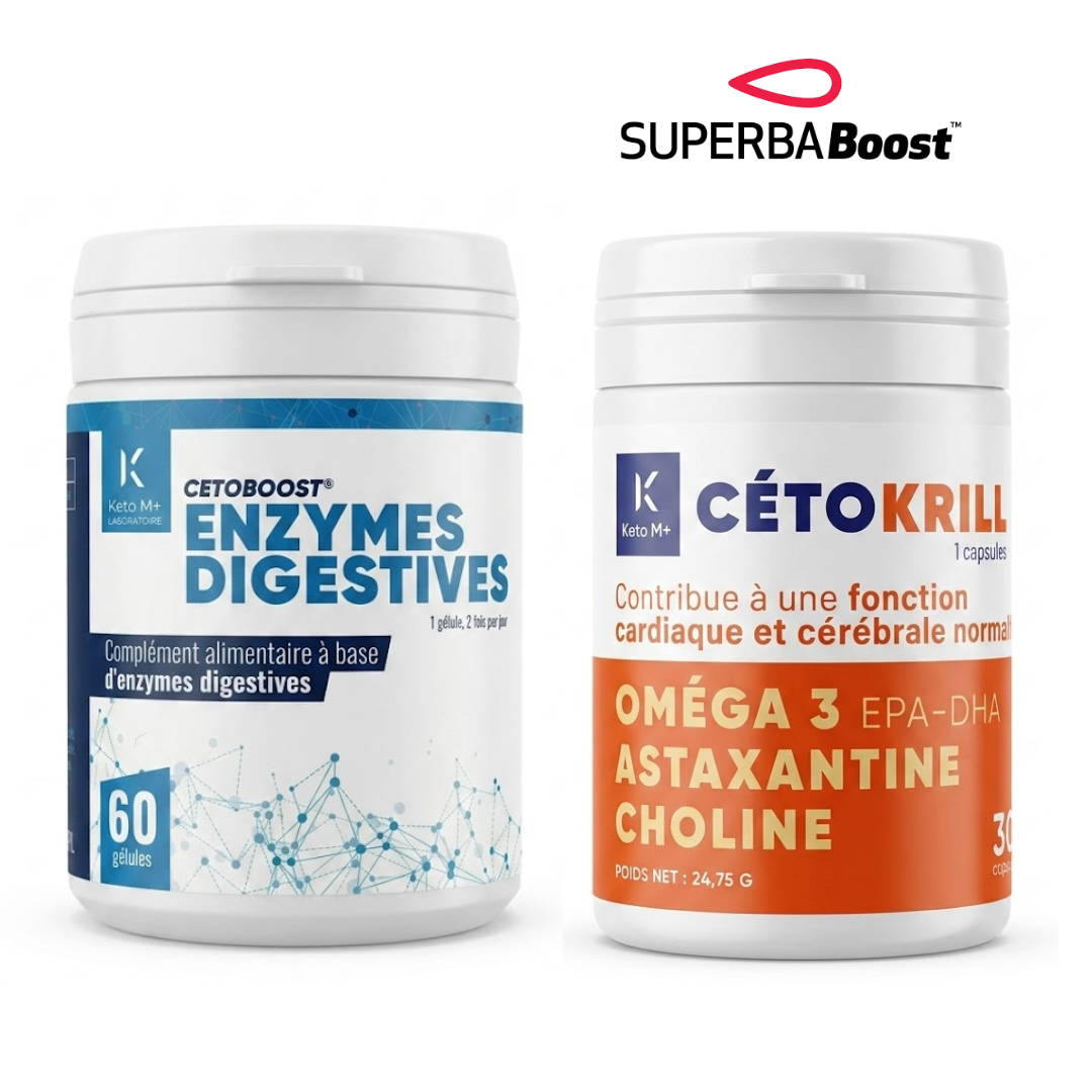 Pack Digestion & Cerveau Actif – CETOBOOST Enzymes + CETOKRILL Omega3