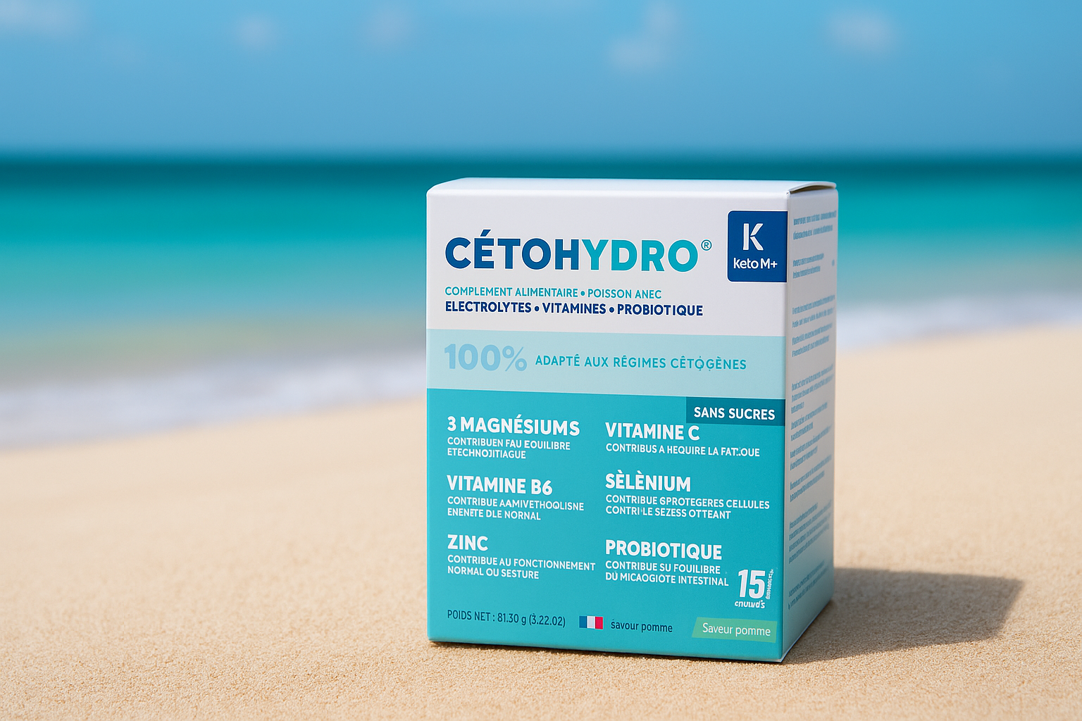 CETOHYDRO® - Zuckerfreie Hydratation, geeignet für intermittierendes Fasten und ketogene Diäten - 15 Beutel