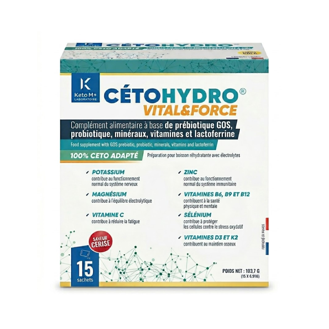 CetoHydro® Vital & Force | Hydratation Keto Adultes & Seniors | Électrolytes & Force Cellulaire