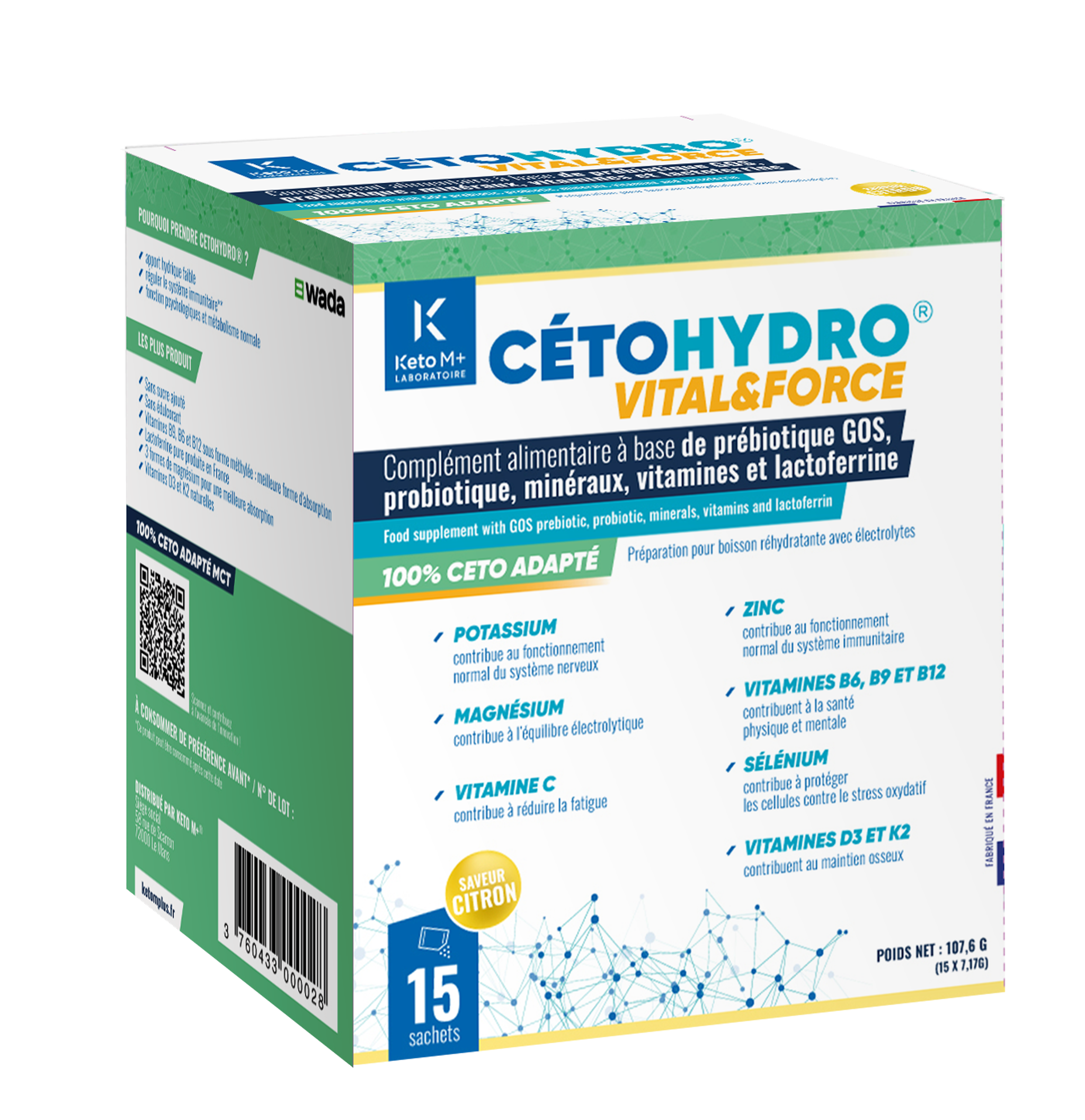 CETOHYDRO® Vital & Force - Aktive Hydratation & Zellkraft - 15 Beutel